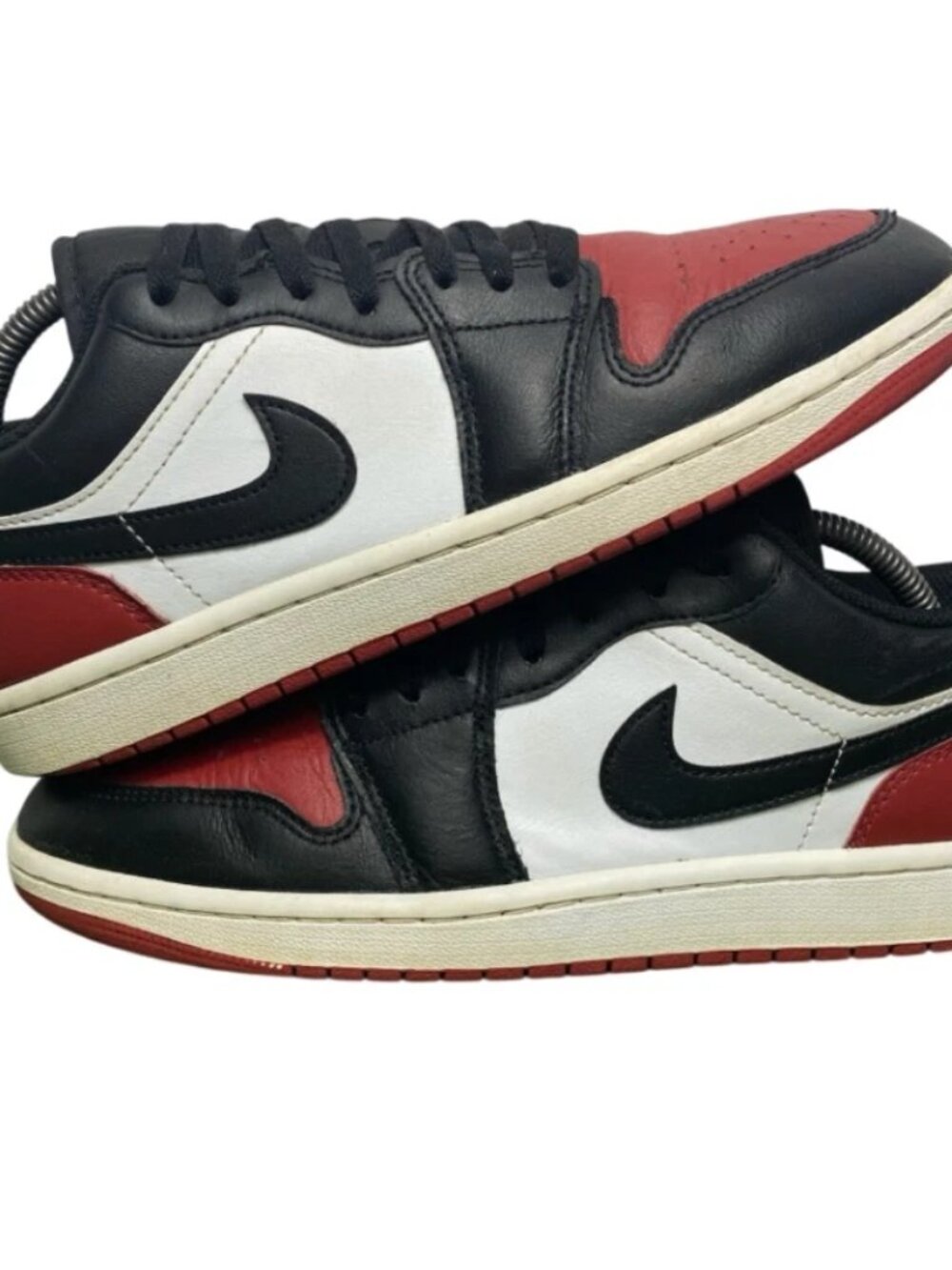 Nike Air Jordan 1 Low Retro Bred Toe 2.0 Mens Athletic Shoes Size 8 553558 161 - Picture 2 of 7